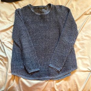 Jeanne Pierre, medium blue sweater